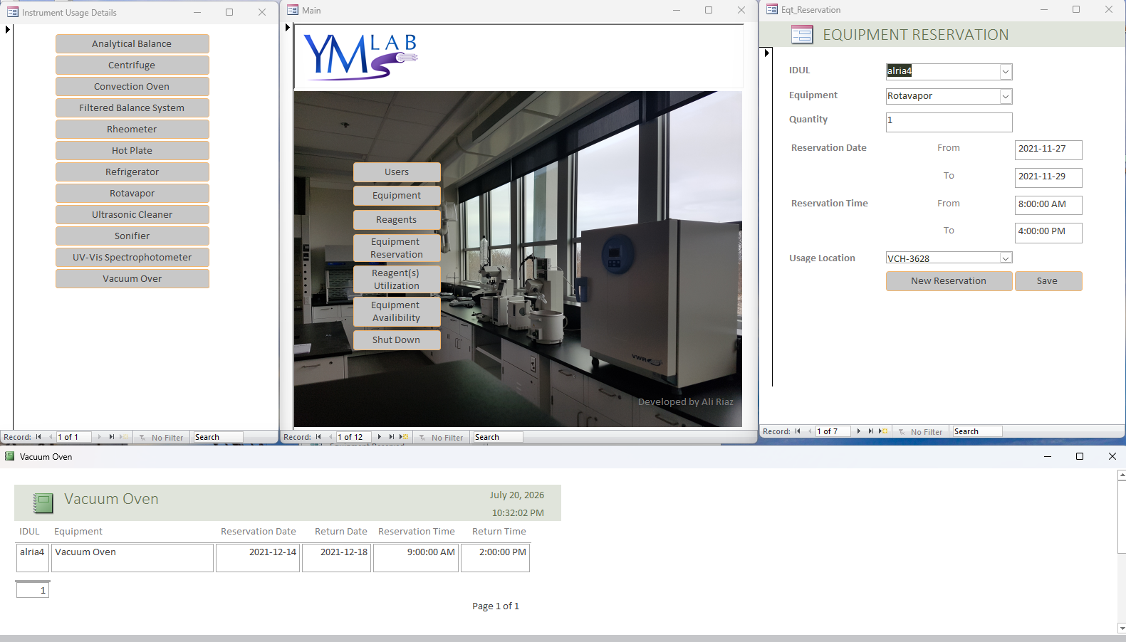 Lab Management Database